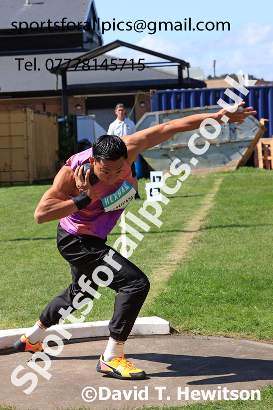 Decathlon shot putt, 2025 EAP International Combined Events, Hexham, Northumberland.  Photo: David T. Hewitson/Sports for All Pics